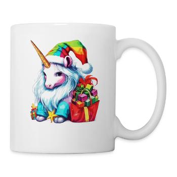 Einhorn-Weihnachtsdesign für Kinder und Erwachsene - Tasse - Weiß - Rechts