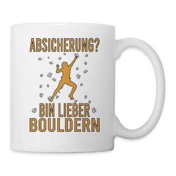 Bouldern Boulder Klettern Boulderer Bouldering - Tasse - Weiß - Rechts
