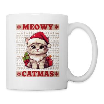 Chat Noël Merry Meowy Catmas Ugly Funny - Mug blanc - blanc - Droite