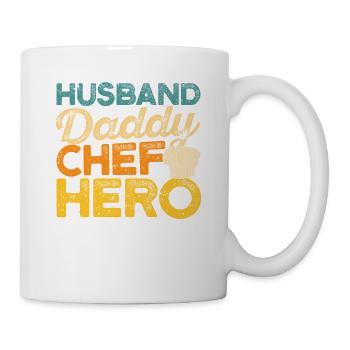 Ehemann Papa Chefkoch Held lustig Kochen Papa Koch - Tasse - Weiß - Rechts