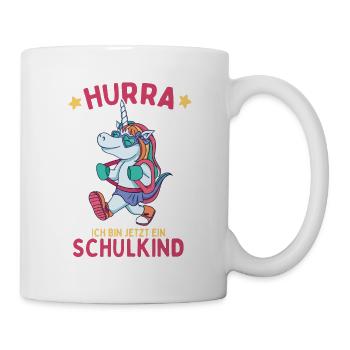 Hurra ich bin jetzt ein Schulkind - Tasse - Weiß - Rechts