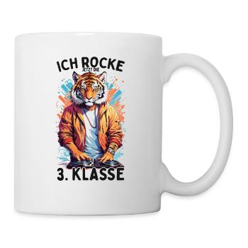 Ich rocke jetzt die 3. Klasse Tiger DJ - Tasse - Weiß - Rechts
