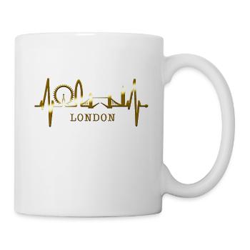 Londres Heartbeat Skyline Angleterre Fan UK Heart Love - Mug blanc - blanc - Droite
