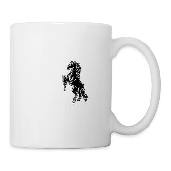 Alimenté par les chevaux et l’équitation à vin femme à cheval - Mug blanc - blanc - Droite