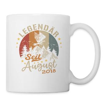Legendär seit August 2018 Geburtstag Geschenk - Tasse - Weiß - Rechts