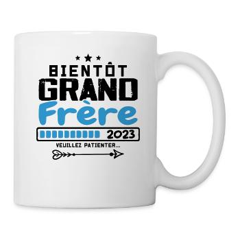 Bientôt Grand Frère 2023 - Futur grand-frère - Mug blanc - blanc - Droite