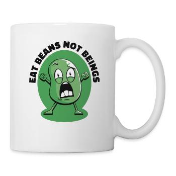 Mangez des haricots pas des êtres végétaliens végétaliens végétaliens à base de plantes - Mug blanc - blanc - Droite