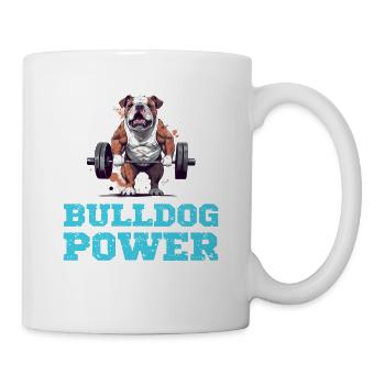 Bulldog Power Fitness Hund Bulldogge Gym - Tasse - Weiß - Rechts