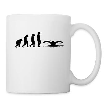 Schwimmer schwimmen Evolution Schwimm - Tasse - Weiß - Rechts