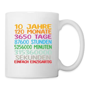 10. Geburtstag Geschenkidee Bday Spruch Geschenk - Tasse - Weiß - Rechts