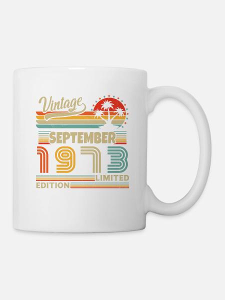Cadeau Anniversaire Rétro Vintage 1973 Septembre - Mug blanc - blanc
