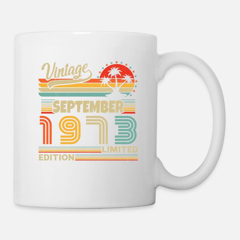 Cadeau Anniversaire Rétro Vintage 1973 Septembre - Mug blanc - blanc