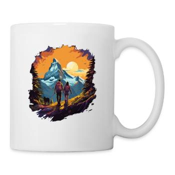 Zermatt, Matterhorn, Matterhorn mountain, hiker - Mug - white - Right