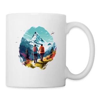 Zermatt, Matterhorn, Matterhorn mountain, hiker - Mug - white - Right