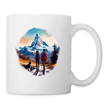 Zermatt, Matterhorn, Matterhorn mountain, hiker - Mug - white - Right