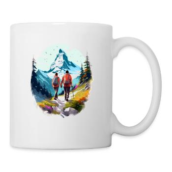 Zermatt, Matterhorn, Matterhorn mountain, hiker - Mug - white - Right