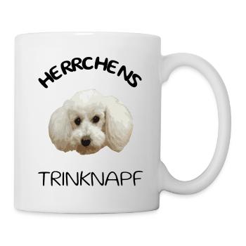 Herrchens Trinknapf mit weißem Pudel - Tasse - Weiß - Rechts
