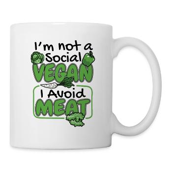 I'm Not A Social Vegan Vegan Vegans Plant-Based - Mug - white - Right