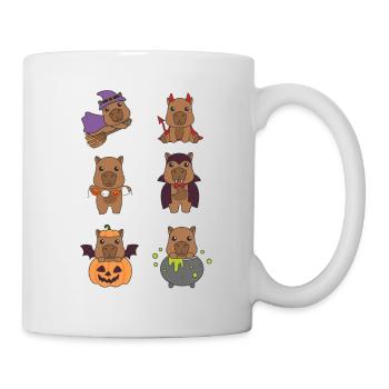 Capybara Halloween Devil Pumpkin Vampire Costume - Mug - white - Right