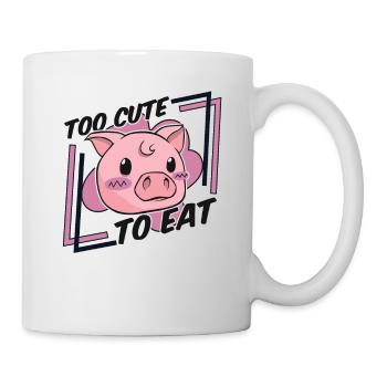 Too Cute To Eat Vegans Plant-Based Vegan Veganism - Mug - white - Right