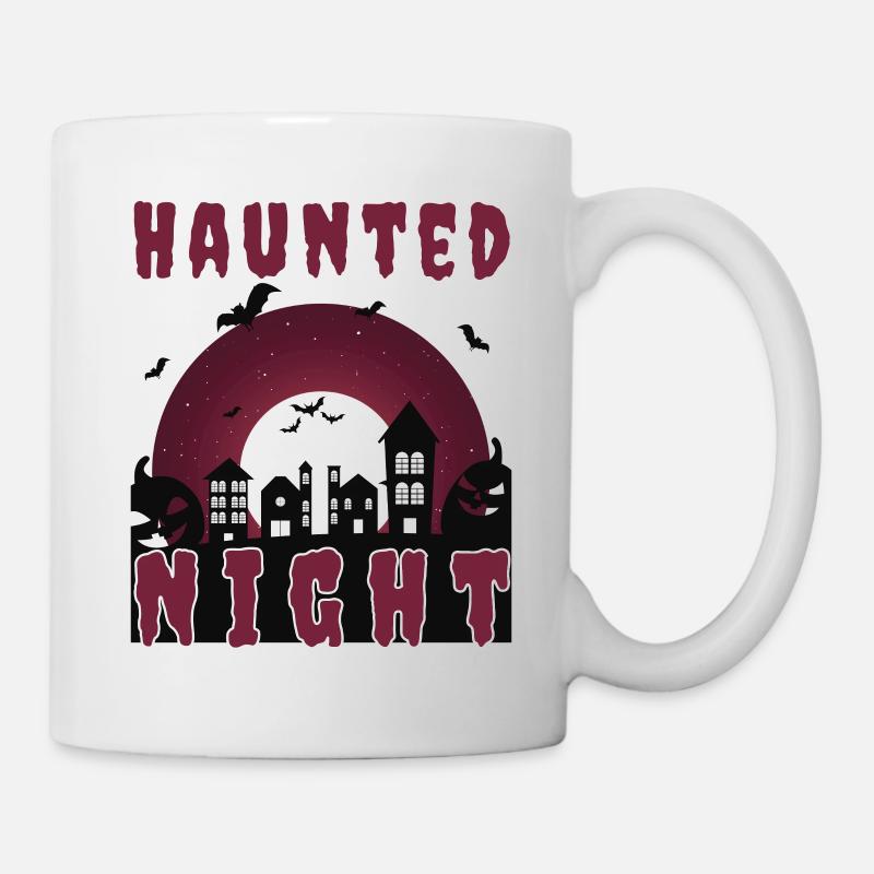 "Haunted Night", Haunted City for Halloween - Mug - white