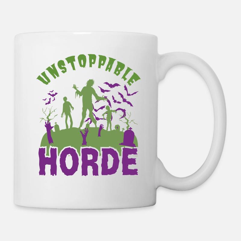 "Unstoppable Horde", Horde Zombie Halloween - Mug blanc - blanc