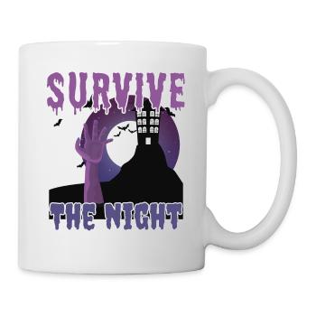 "Überlebe die Nacht", Das Erwachen der Zombies - Tasse - Weiß - Rechts