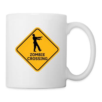 "Zombies Crossing", australisches Zombie-Panel - Tasse - Weiß - Rechts