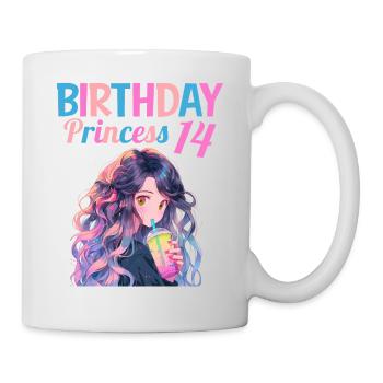 Anime Mandga Boba Bubble Tea 14. Geburtstag - Tasse - Weiß - Rechts