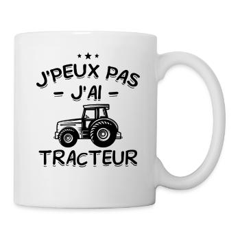 J'Peux Pas ! J'Ai Tracteur 🚜🌾 - Mug blanc - blanc - Droite