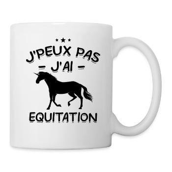 J'Peux Pas ! J'Ai Equitation 🐴 - Mug blanc - blanc - Droite