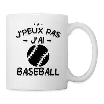 J'Peux Pas ! J'Ai Baseball ⚾ - Mug blanc - blanc - Droite