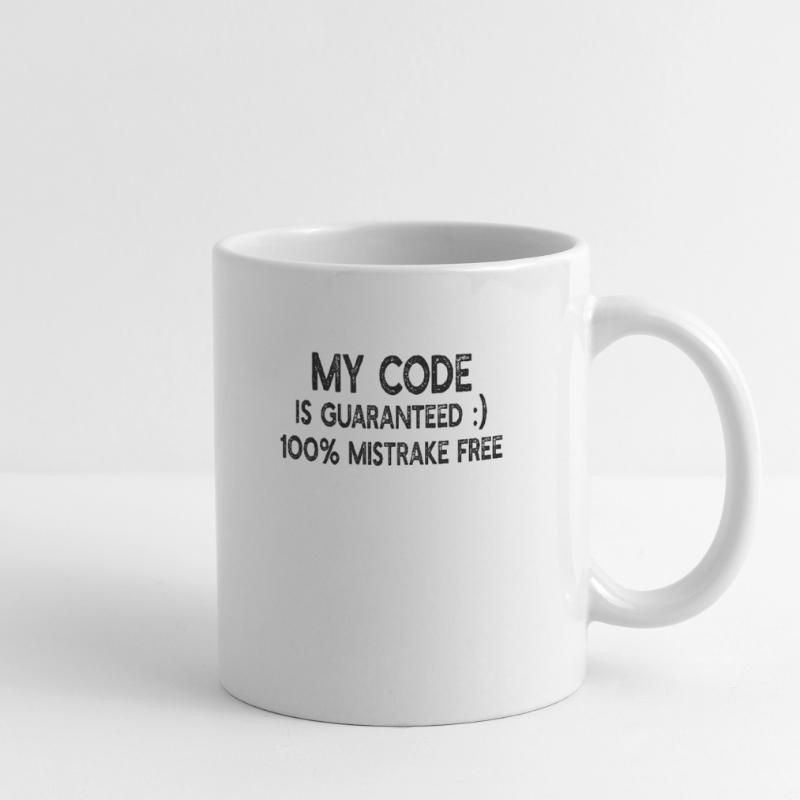 Programmeur amusant - Mon code est garanti 100% de brume Mug blanc