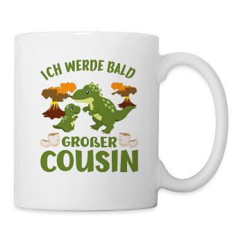 Ich Werde Bald Großer Cousin Dino bald Cousin - Tasse - Weiß - Rechts