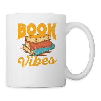 Book Vibes Lustige Bücherwürmer Lehrer - Tasse - Weiß - Rechts