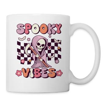 Spooky Vibes Groovy Grim Reaper Vintage - Mug - white - Right