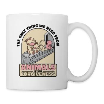 La seule chose dont nous avons besoin de la part des animaux véganisme végétalien - Mug blanc - blanc - Droite