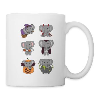 Elephant Halloween Devil Pumpkin Vampire Costume - Mug - white - Right