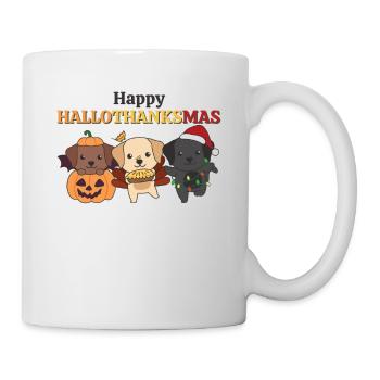 Happy Hallothanksmas Labrador Weihnachts Hunde - Tasse - Weiß - Rechts
