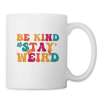Bücher lesen Be Kind Stay Weird Retro Groovy Funny - Tasse - Weiß - Rechts