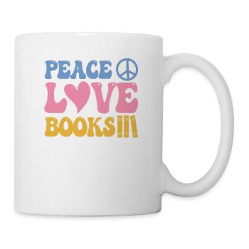 Peace Love Books Funny Book Lover Reading - Mug - white - Right