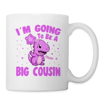 Going To Be A Big Cousin Dinosaur Promoted Cousin - Mug - white - Right