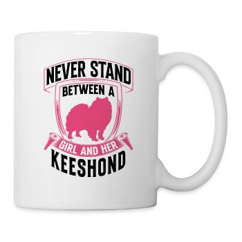 Mädchen und ihr Wolfsspitz Deutscher Spitz - Tasse - Weiß - Rechts