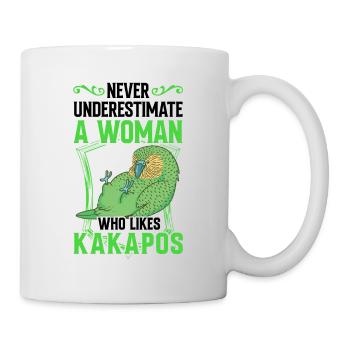 Frau mit Kakapo Neuseeland Papagei - Tasse - Weiß - Rechts