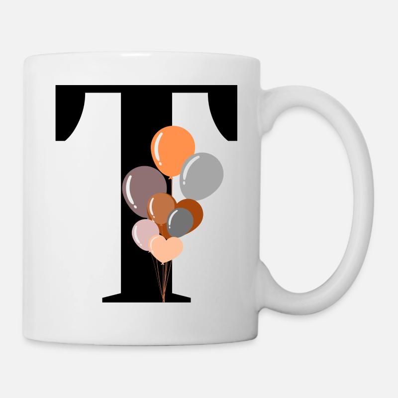 Letter t birthday balloon - Mug - white