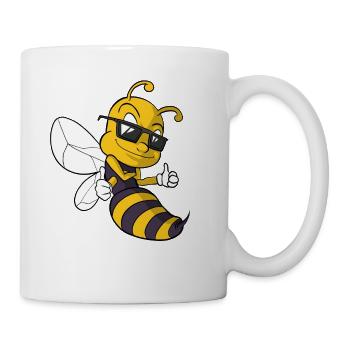 Abeille mignonne guêpe bourdon - Mug blanc - blanc - Droite