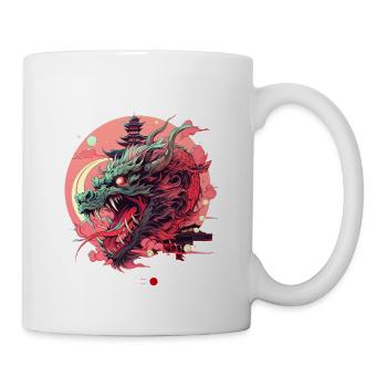Tokio Asien 80er Japanischer Retro Drache Drachen - Tasse - Weiß - Rechts