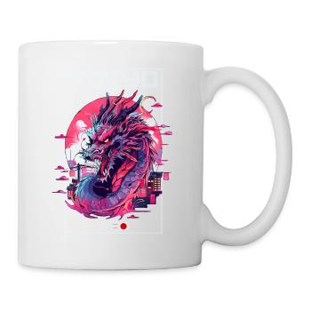 Tokio Asien 80er Japanischer Retro Drache Drachen - Tasse - Weiß - Rechts