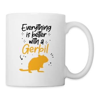 Tout va mieux avec gerbille rongeur Gerbille - Mug blanc - blanc - Droite