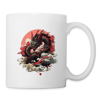 Tokio Asien 80er Japanischer Retro Drache Drachen - Tasse - Weiß - Rechts